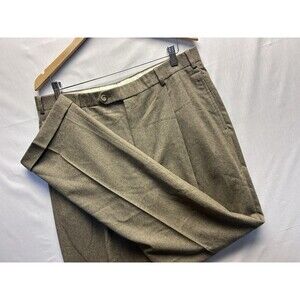 Brooks Bros 346 Madison Men’s Wool Dress Pants 36x34 Pleated Cuffed Dark Taupe